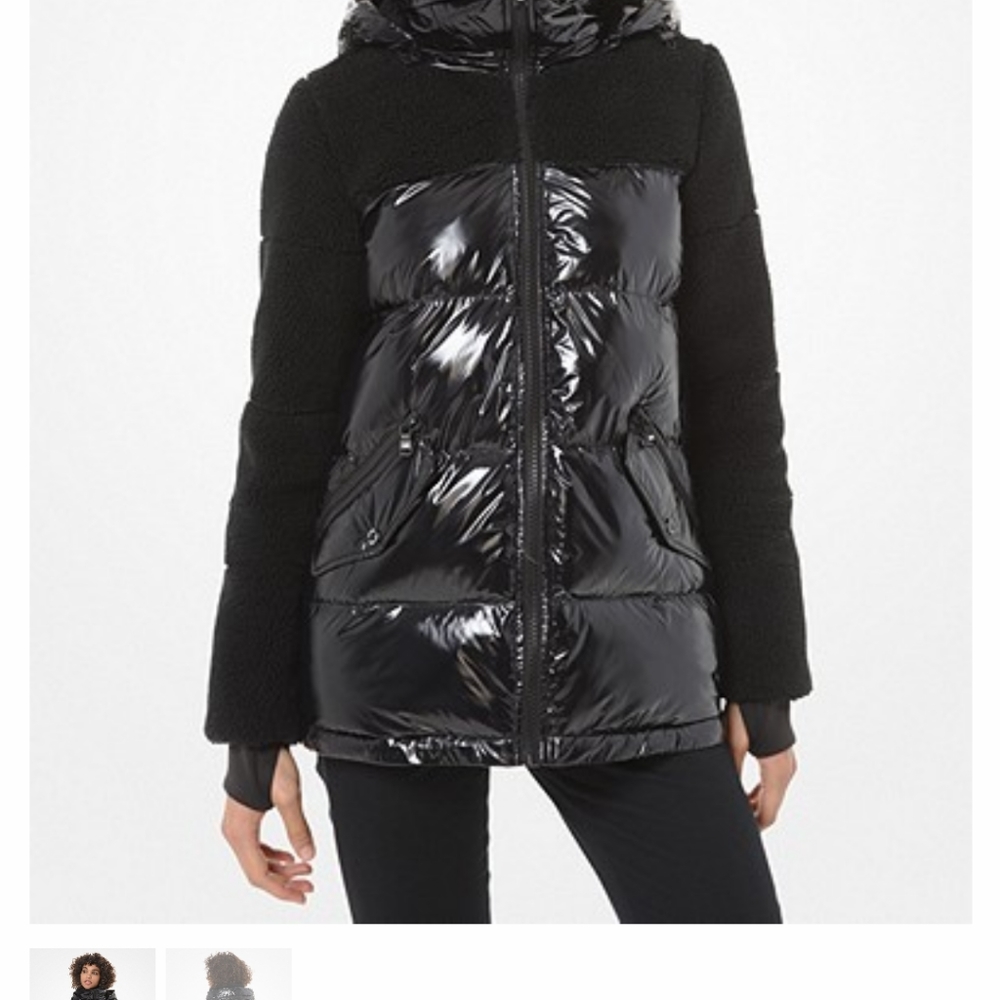 Michael Kors Sherpa Sleeve Puffer Jacket